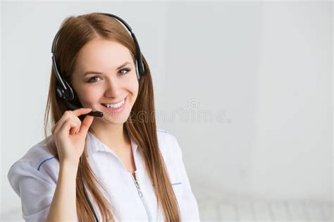 Photo About Woman Customer Service Worker Call Center Smiling Operator
