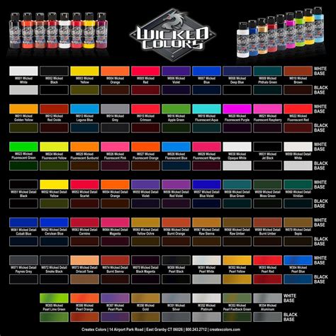 Auto Air Color Charts Airbrush Paint Direct