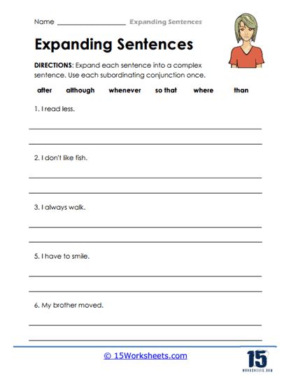 Expanding Sentences Worksheets 15