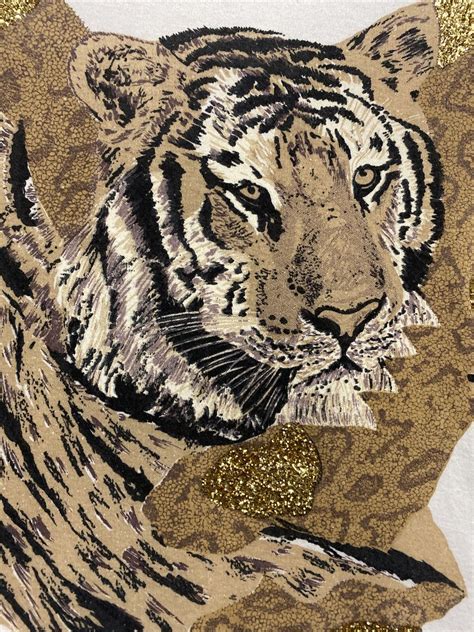 Vintage Single Stitch Tiger Shimmer Glitter Nature S Gem