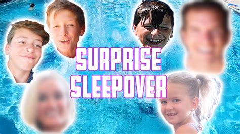 Surprise Sleep Over And Pool Party Epic Backflop Youtube