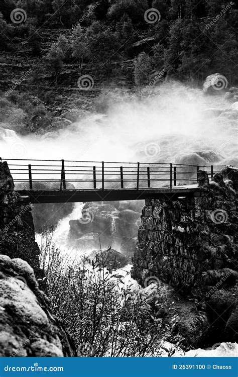 Bridge Over Waterfall Stock Photo Image Of Landscape 26391100
