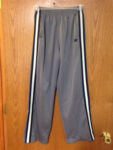 Starter Pants Size Boys Large 10 12 Grey With Stripe Used In Good