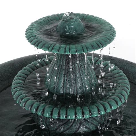 These generally have a fountain feature so that the water can flow from one tier to another, which means that you will enjoy all of the same pros and cons as fountain bird baths. 3-Tier Pedestal Bird Bath Fountain W/Pump