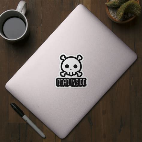 Dead Inside Cute Emo Skeleton Skull Emo Sticker Teepublic