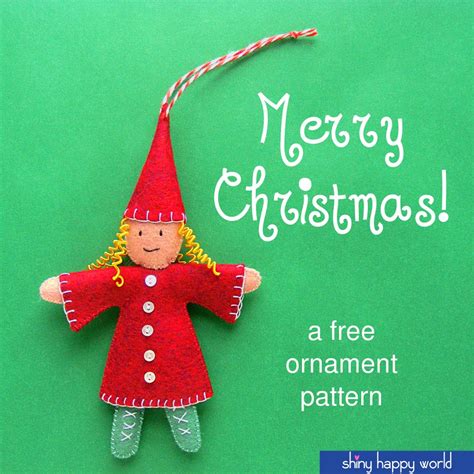 Free Elf Ornament Pattern Shiny Happy World