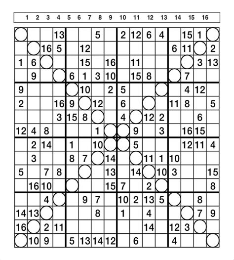 Sudoku Challenger 16x16 Free Printable