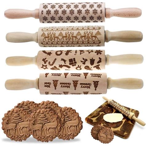 Kitchen 138 3d Wooden Rolling Pin Embossing Roller Pins Poshmark