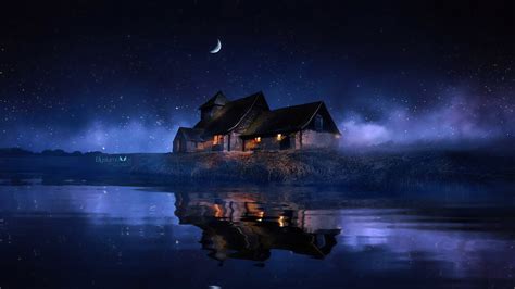 House Reflected In The Lake Wallpaper Hd Nature 4k Wallpapers Images