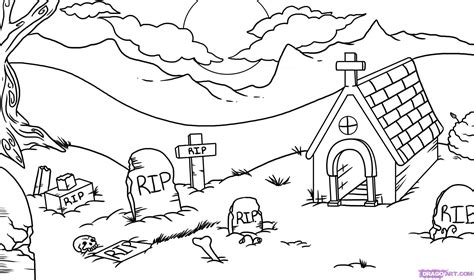 How To Draw A Graveyard Step 7 Cute Doodles Drawings Drawings Halloween Chalkboard Art