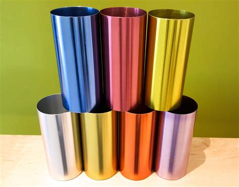 Shiny Colorful Anodized Aluminum Tumblers Set Of 7