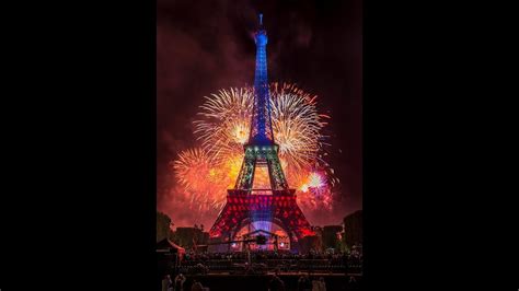 Bastille Day In Paris Francefireworks At The Eiffel Tower On River