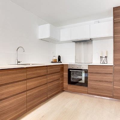 These needs to be the rules behind the upliftment and beautification of your kitchen. Ikea, voxtorp walnut lower, white upper, marble quartz countertop, white apron sink | New ...