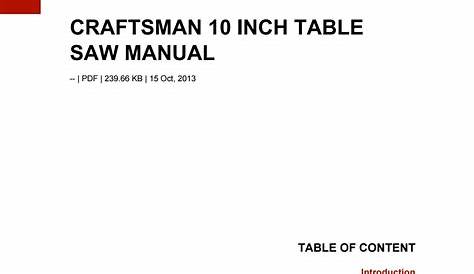 craftsman table saw 113.298 manual