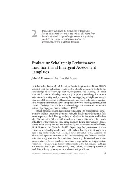 Pdf Evaluating Scholarship Performance Traditional And Emergent