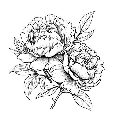 Premium Vector Hand Drawn Sketch Peony Flower Illustration