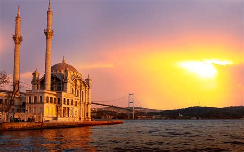 City Bosphorus Bridge Istanbul Beautiful Turkey Mosque Sea Of Marmara Ortakoy Ortakoy