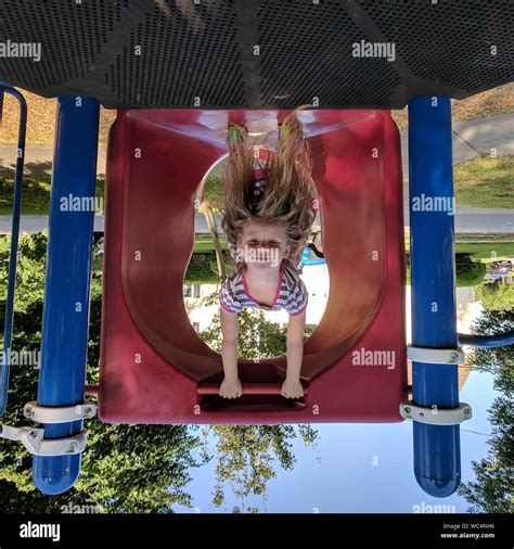 Girl Playing Playground Upside Down Hi Res Stock Photography And Images Alamy
