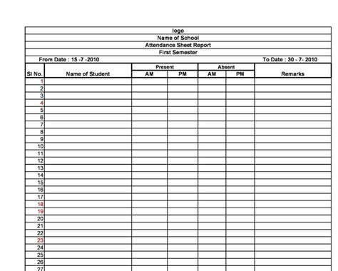 Attendance Format In Excel Sheet Download Excel Templates
