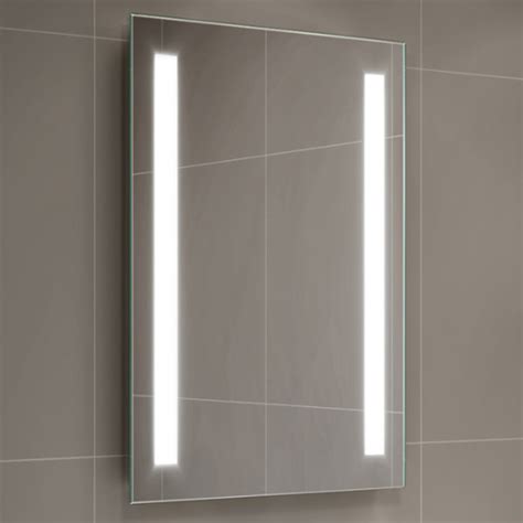 Customize Bathroom Mirror With Sandblasted Stripe Pattern Beveled Edge