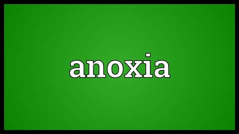 Anoxia Meaning Youtube