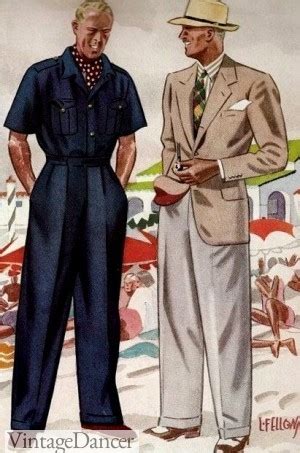 Men's undergarments of the 1930's were traditionally loose underpants and vests, men also wore union suits in winter but these were no longer seen as fashionable. 1930s Men's Suits History