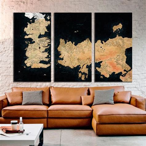 Maps Of Game Of Throneslarge Canvas Print Game Of Thronesmap 1or 3