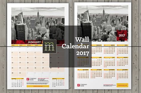 Wall Calendar 2017 Wc16 Stationery Templates Creative Market