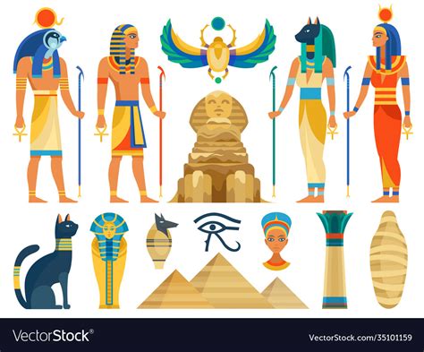 Ancient Egypt Egyptian Culture Symbols And Sign Vector Image