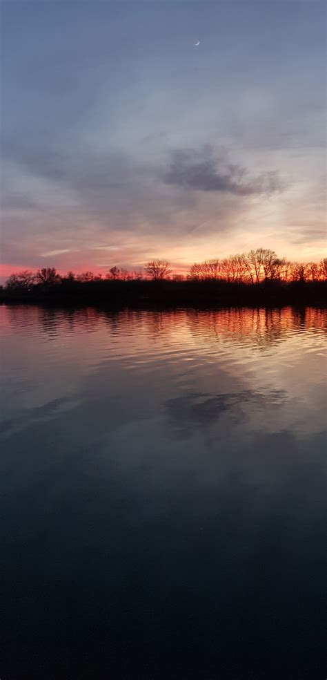 1080x2244 Resolution Sunset Over River In The Evening 1080x2244