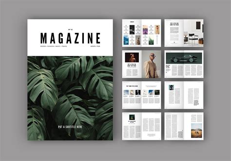 Minimalist Magazine Layout A4us Magazine Templates ~ Creative Market