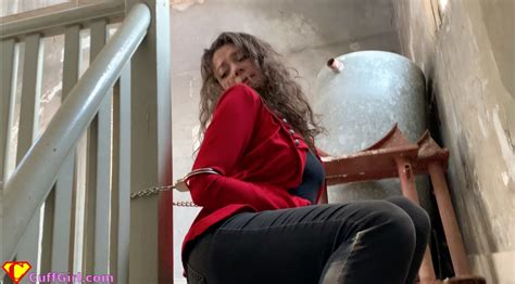 Elbow Cuffed On The Stairs Cuffgirl