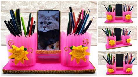 Tempat Pensil Dari Sedotan Plastik Bekas Pen Decorative Holder Diy Youtube