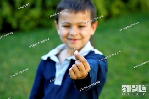 7 Year Old Boy Showing A Missing Tooth Stock Photo Picture And Rights