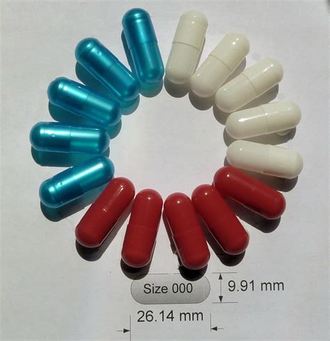 Simply Capsules Empty Gelatine Size 000 Large Coloured Red White Blue