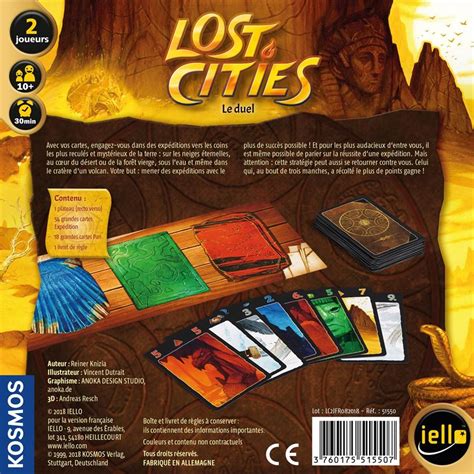 Lost Cities Le Duel Lillojeux Boutique De Jeux De Soci T