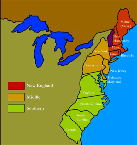 Colonial America Map Of The Middle Colonies 1217 Clas