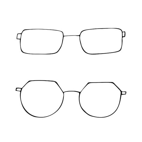 premium vector black doodle glasses icon eyeglasses and sunglasses vector illustration