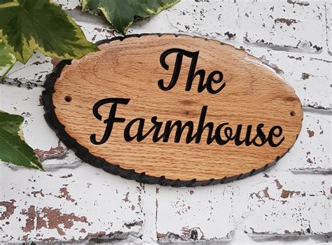 Personalised Oak House Sign Carved Custom Engraved Outdoor Etsy