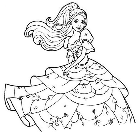 beautiful barbie princess coloring page  printable coloring pages