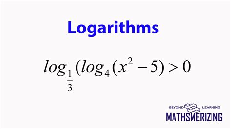 Logarithmic Inequalities Constant Base Solved Example 2 Log13log4