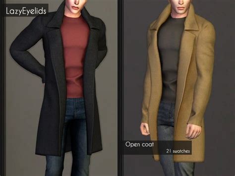 Lazyeyelids Open Coat Sims 4 Sims 4 Men Clothing Sims 4 Clothing