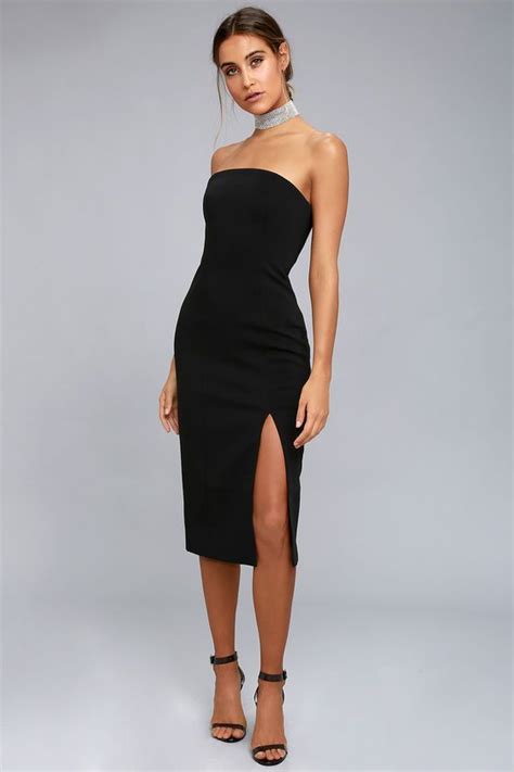 Finders Keepers Lucie Black Strapless Midi Dress Black Strapless Midi Dress Strapless Midi