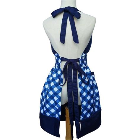 Vintage Aprons For Women Cotton Cooking Aprons Plus Size Retro Bib Kitchen Apron With Extra Ties