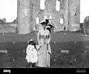 Queen Mary at Caerphilly Castle with Lady Mary Crichton-Stuart Stock ...