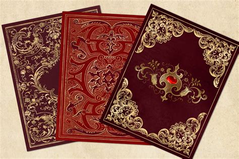 Gilded Red Book Covers 353055 Textures Design Bundles