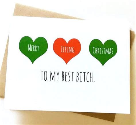 best friend christmas card bff christmas best bitch card etsy