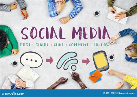 Social Media Communication Message Connecting Concept Stock Photo