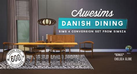 Awesims Danish Dining Conversion Set From Simsza Dining Danish