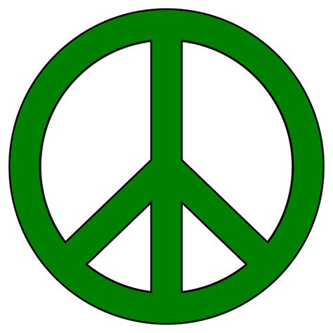 Green Peace Symbol Black Border Clip Art Image Clipsafari